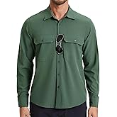 Mens 571 Performance Fishing Shirts Long Sleeve UPF 50+ Sun Protection Quick Dry Cooling Hiking Travel Button Down Shirt