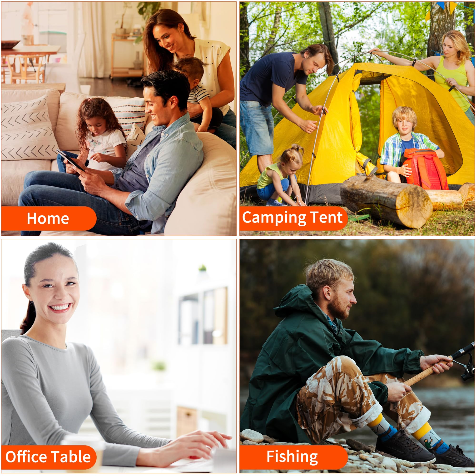 Rechargeable Fan,Operated Camping Battery Powered Fan with Hook&Bright LED Light,Remote Control Timer Auto Oscillation Cordless Outdoor for Power Outage,Picnic,Barbecue,Fishing,Travel,Jobsite,Home