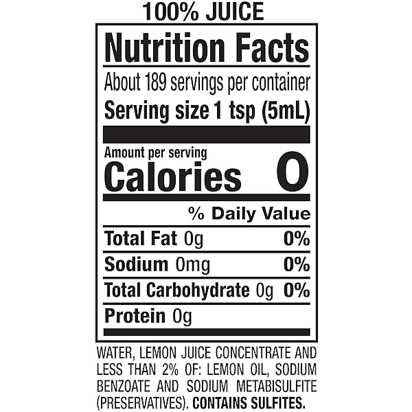 REALEMON, 100% LEMON JUICE, 32 FL OZ BOTTLE