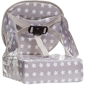 Baby-To-Love Easy Up, Portable Baby Feeding Chair Cushion and Booster Seat for Toddler (White Stars)