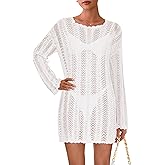 PRETTYGARDEN Women's Swimsuit Cover Up 2025 Summer Bathing Suit Swimwear Crochet Knit Dress Fashion Beach Vacation Clothes