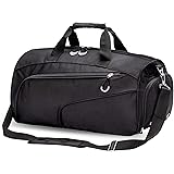 Kuston Sports Gym Bag with Shoes Compartment &Wet Pocket Gym Duffel Bag Overnight Bag for Men and Women