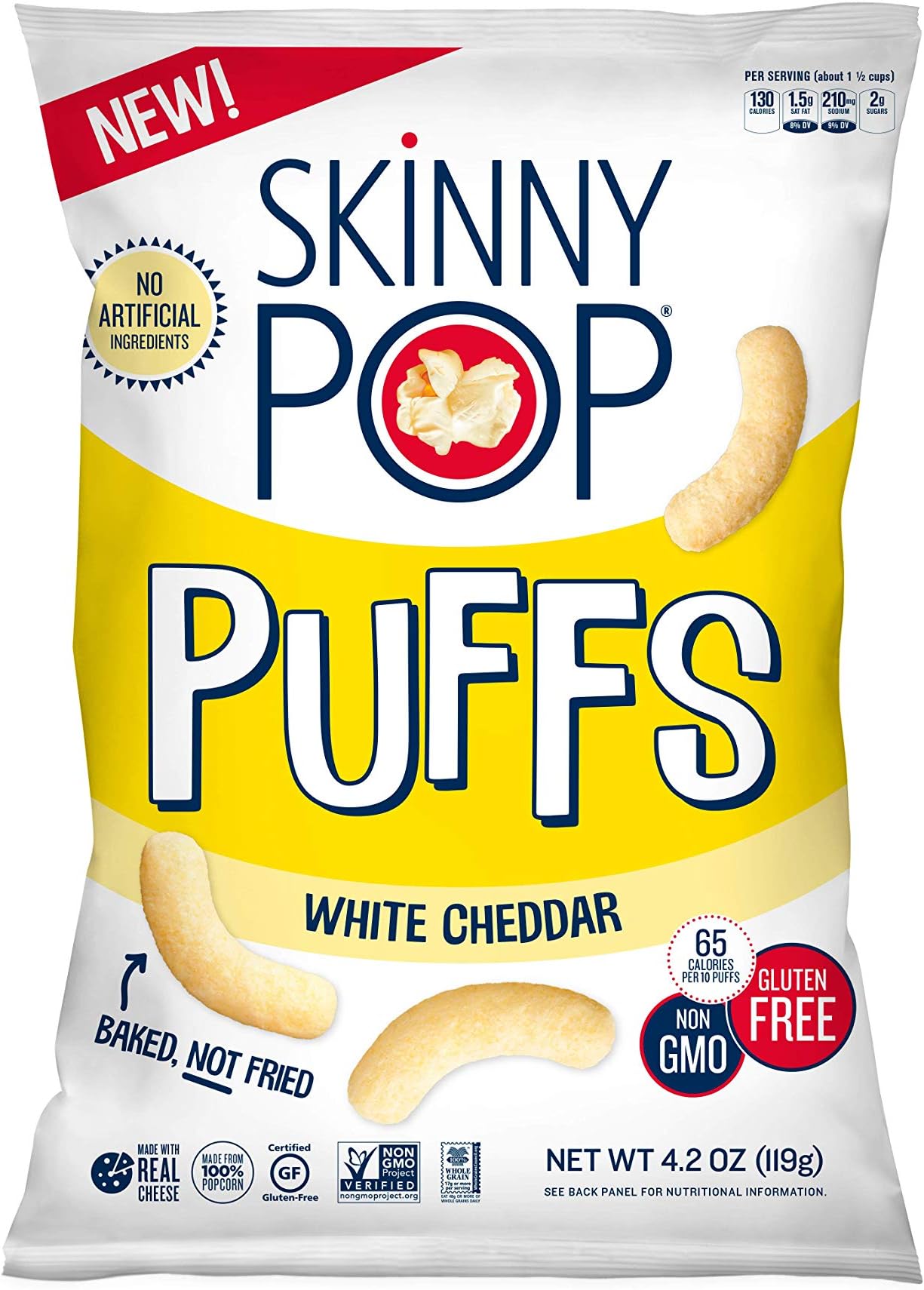 SkinnyPop Popcorn Puffs, White Cheddar Popcorn Puffs, 4.2oz Pricepulse