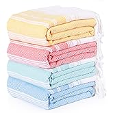 Widdonen Thin Turkish Beach Towel Lightweight Quick Dry Absorbent Cotton Bathroom Bath Pool Swim Towels Extra Large Oversized Sand Free Beach Accessories Essentials Cloud Gifts for Adult
