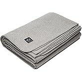 Arcturus Tahoe Wool Bed Blanket | Soft, Breathable Wool Blanket for Year-Round Comfort - King Size (90"x 108") | Thick, Washable & Warm (Stone Gray)
