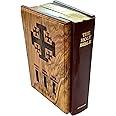 Adams Toy Heaven Olive Wood Catholic Bible with Holy Oil, Water, Incense from Jerusalem, Jerusalem Cross, Lord's Prayer, Last Supper Carved