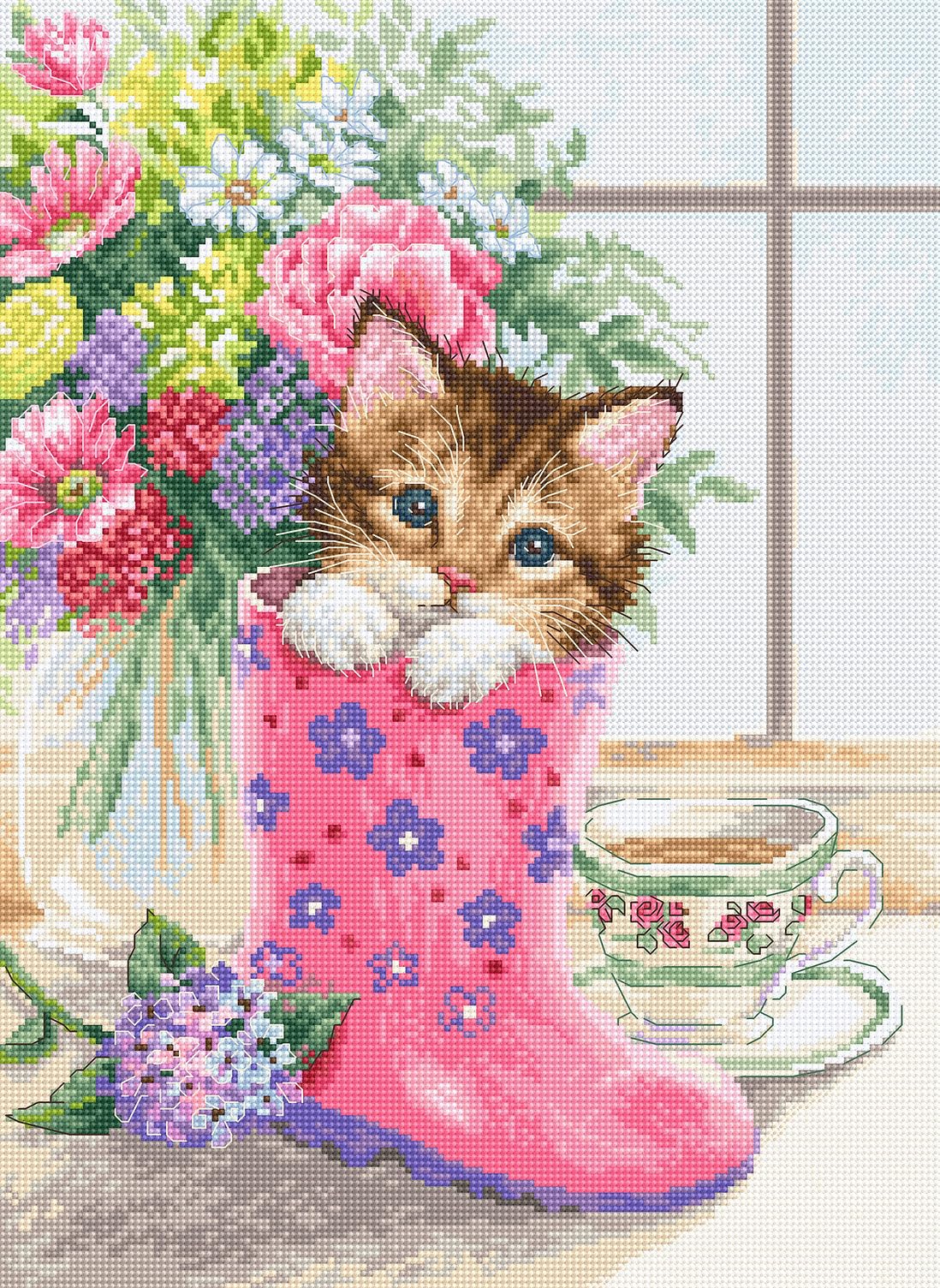 Luca-S B2390 Pretty Kitten - Cross Stitch Kit