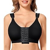 LANCS Women's Front Closure Compression Bra – Post-Surgery Mastectomy Support with Adjustable Straps & Wireless Comfort