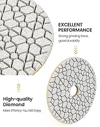 Panfreet 3 Step Diamond Polishing Pads 4",Granite
