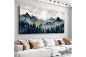 ERQINHUA Canvas Wall Art For Bedroom Wall Decorations For Living Room Modern Office Wall Decor Abstract Watercolour Painting Mountain Landscape Pictures Printed Artwork Home Decor 20"X40"