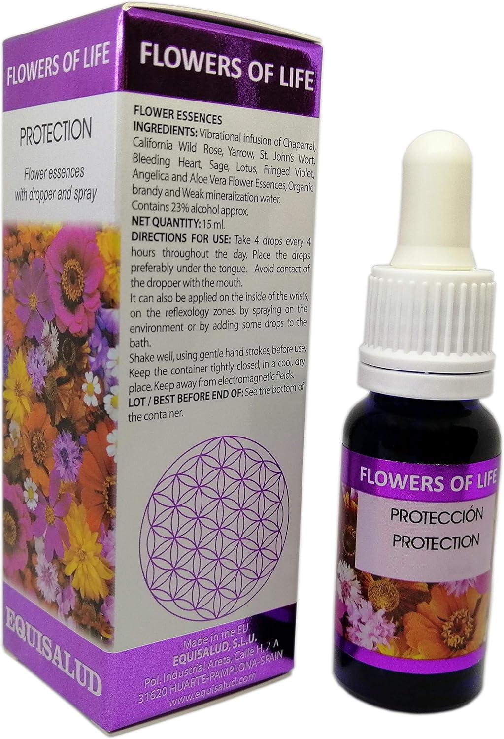 Flowers of Life - Protection - Certified Organic Natural Flower Remedy 15ml Dropper and Spray, 15 ml (Pack of 1) - Image 3