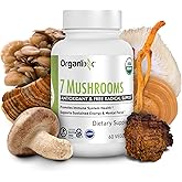 Organixx USDA Organic Mushroom Supplement, 7 Fermented Mushrooms – Lions Mane, Shiitake, Cordyceps, Turkey Tail, Reishi – for Immune & Digestion Support, 60 Vegetarian Capsules