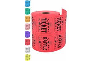 Tacticai 500 Raffle Tickets, Red (1 of 8 Colors), Double Roll, Large Ticket for Events, Entry, Class Reward, Fundraiser & Prizes