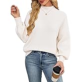 Libsorge Womens Oversized Cute Checkered Sweater Fall 2025 Trendy Preppy Chunky Knit Mock Neck Long Sleeve Pullover Sweaters