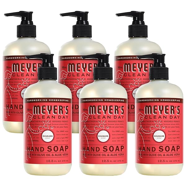 MRS. MEYER’S CLEAN DAY HAND SOAP, MADE WITH ESSENTIAL OILS, RHUBARB 12.5 FL OZ (PACK OF 6)