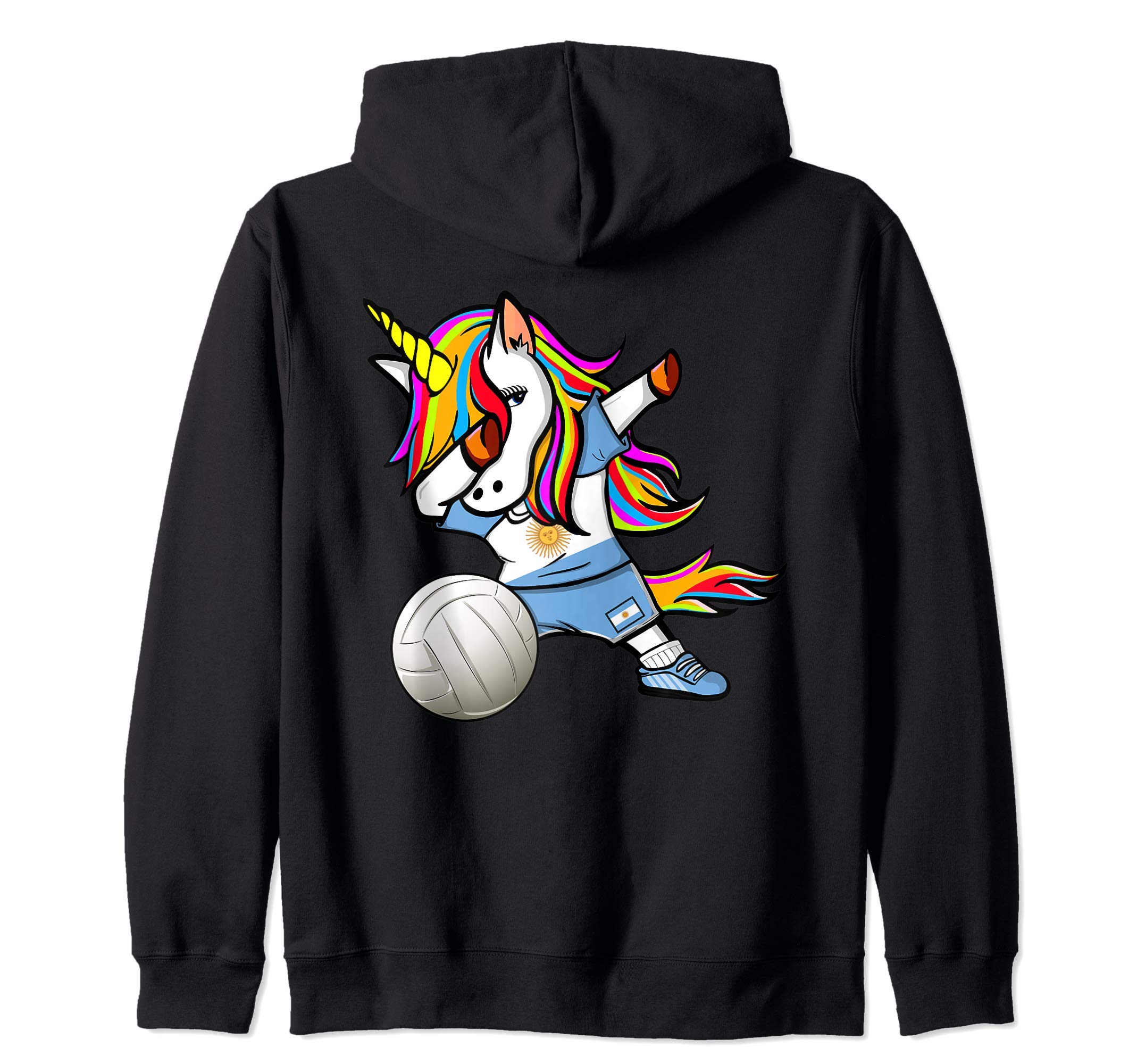 Unicorn Argentina Volleyball Fans Jersey Argentinian Flag Zip Hoodie