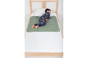 PeapodMats Bedwetting & Incontinence Waterproof Bed Mat - Reusable Underpad. Secure Placement & Breathable. Washable. Enviro Friendly 3x3 (Sage) Mattress Protector & Pee Pad for Kids & Adults