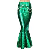 Spooktacular Creations Adult Metallic Hologram Shiny Mermaid Skirt Costume Role Play for Halloween Costumes Party Events