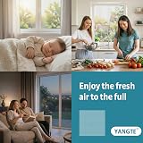 YANGTE Fly Screens for Windows 4 Pack 130x150 cm with 4 Rolls Velcro Tape view 6