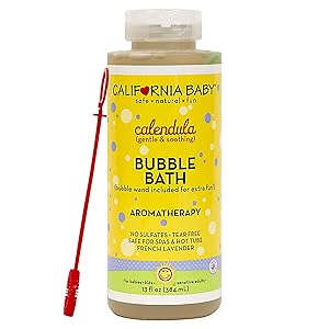 California Baby Calendula Bubble Bath | No Tear | Pure Essential Oils for Bathing | Hot Tubs, or Spa Use | Moisturizing Organic Aloe Vera and Calendula Extract |(13 fl. ounces)