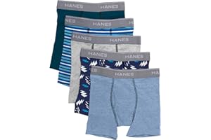 Hanes Boys 5 Pack Breathable Boxer Briefs, Assorted
