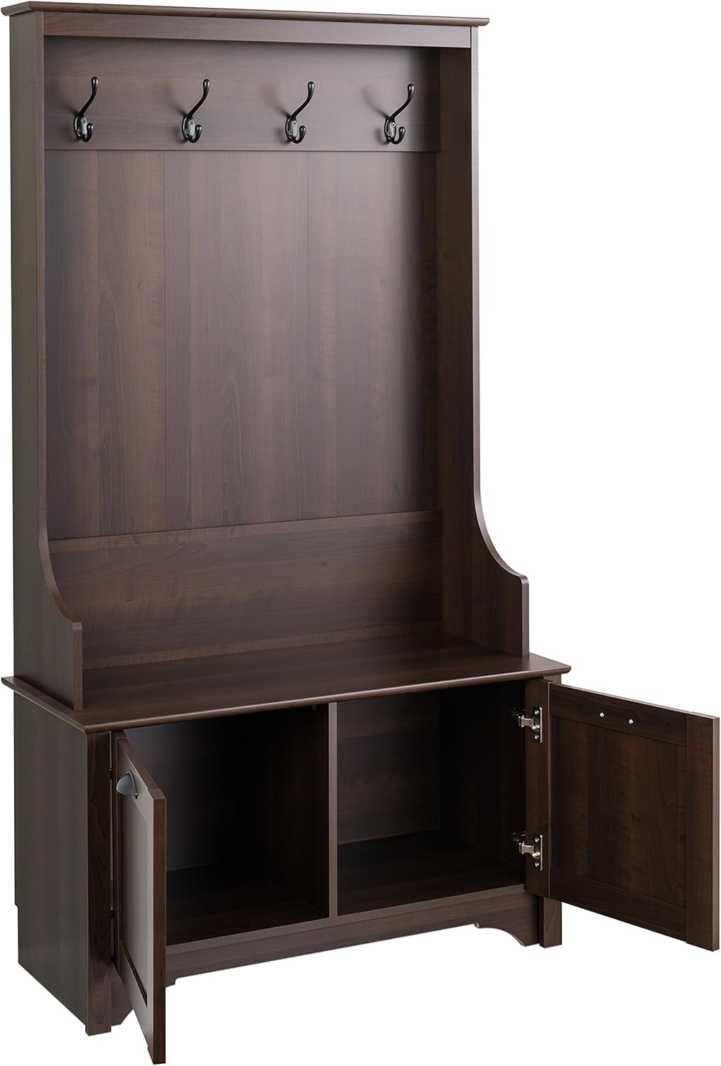 prepac shoe cubbie cabinet white on Amazon Com Prepac Shaker Doors Hall Tree Espresso Furniture Decor