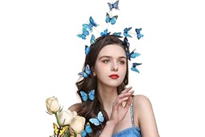 Gionforsy Butterfly Fascinator Headband Monarch Butterfly Crown Tea Party Halloween Costume Hairpin