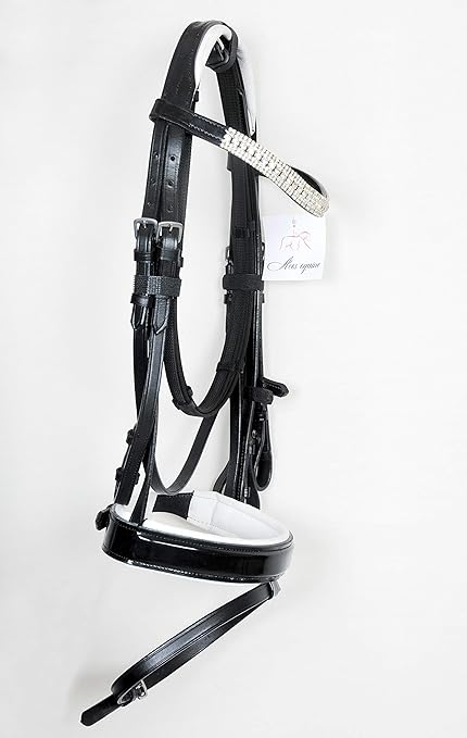 Dressur Bling Show Trensenzaum Diamant Stirnband Patent Reithalfter