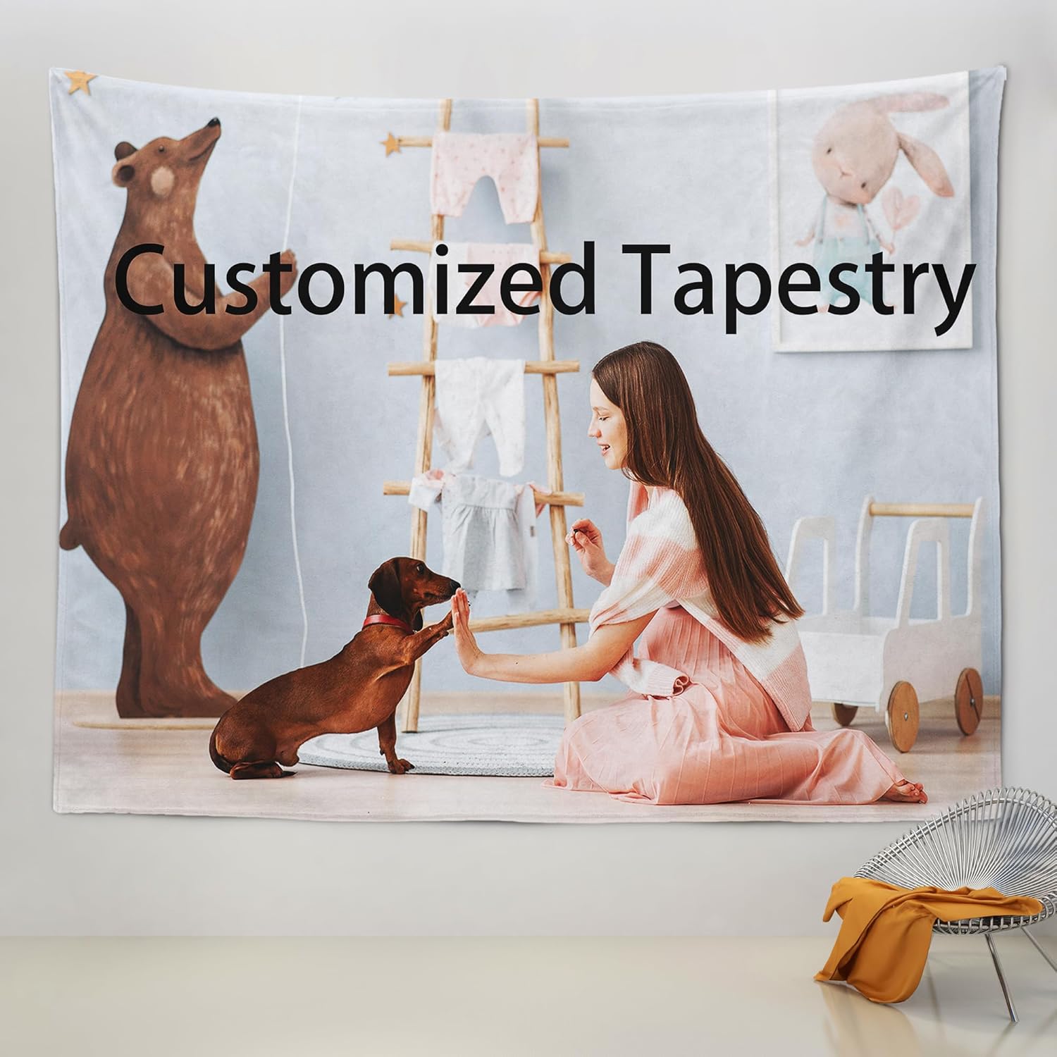 Tapestries - Tiirreez Custom Tapestry Upload Images Customized Photo Wall Hanging Backdrop, Personalized Tapestries For Bedroom Home Wall Hanging Decoration, Birthday Wedding Party Curtain Personalized Photo Decor