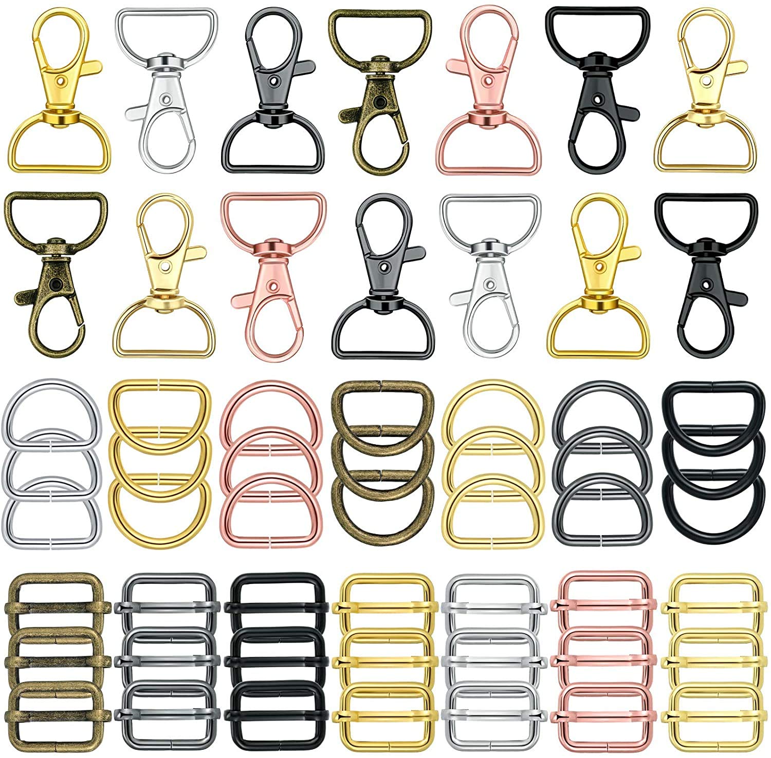 DIY Crafts Keychain Hooks with D Rings Set Purse Hardware Lanyard Snap