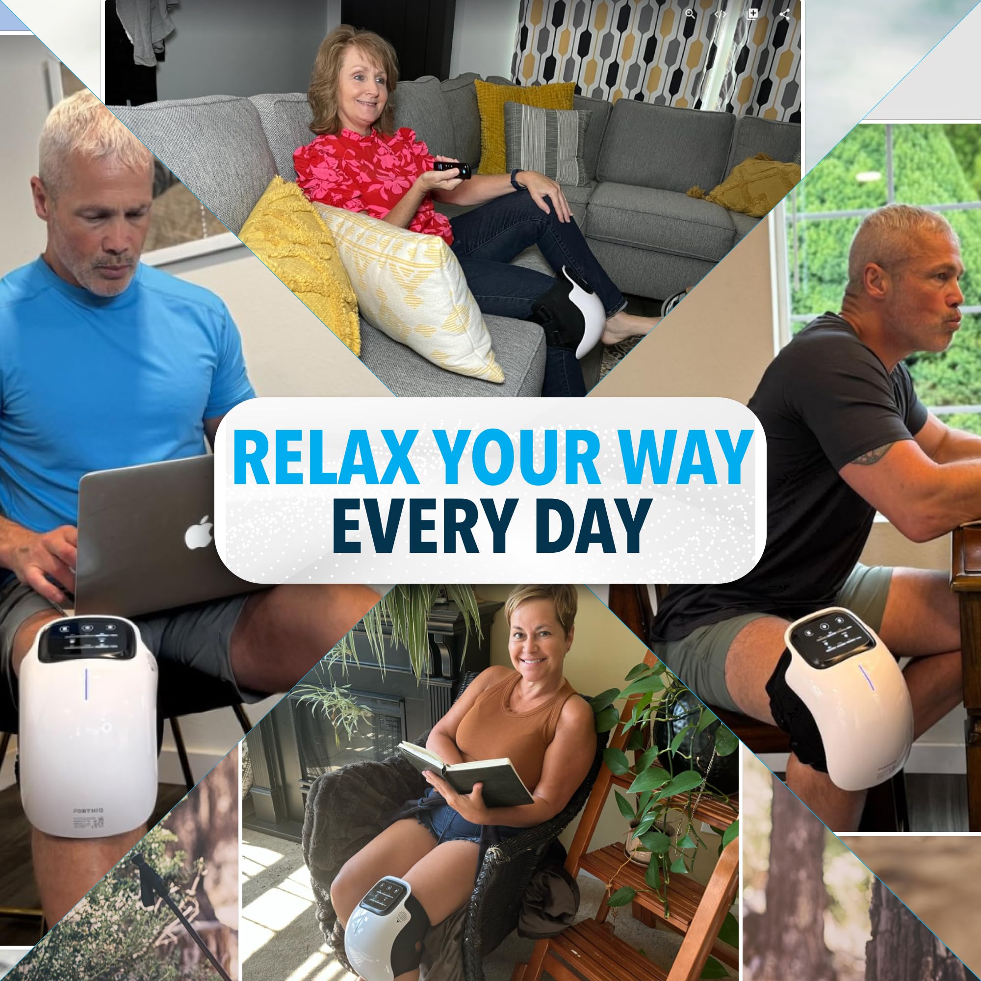FORTHiQ Knee Massager Smart with Heat, Red Light and Massage Therapy, 3-in-1 Cordless, 2024 Updated Edition, Gifts for Grandma & Grandpa
