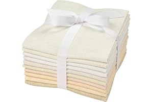 Craftido - 11 Options Solids with Tweed Tonals - Assorted Color Cotton Quilting Fabric Bundles 10pcs Fat Quarters 18"x21" - Medium Weight 5.2oz - for Quilting, Sewing and Crafts - Not Quite White