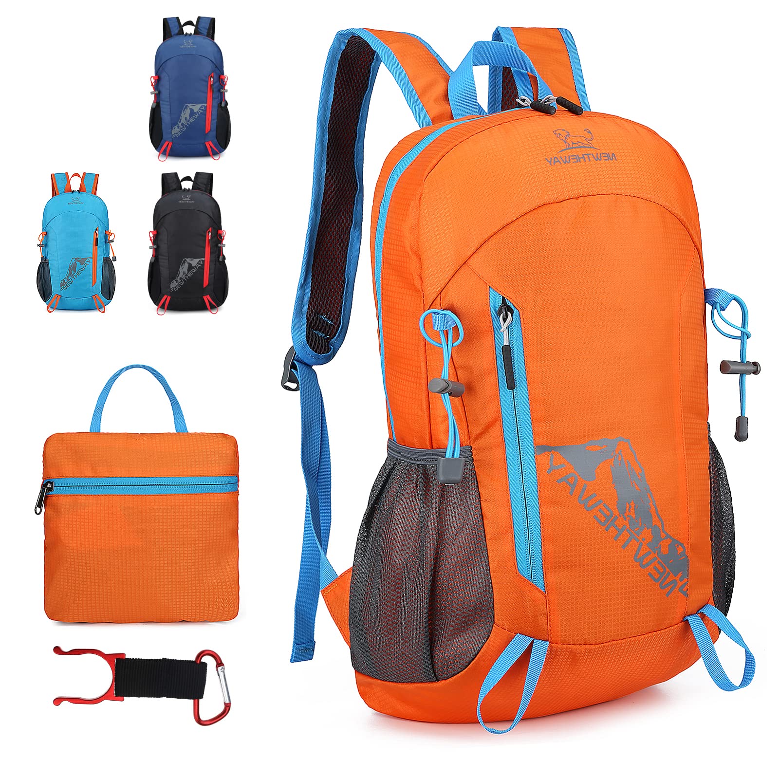 Lywencom Hiking Backpack,20L Sports Lightweight Folding Waterproof Ultra-Light Backpack Suitable For Outdoor Camping Picnic (Orange)