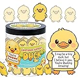 DEARMINE Positive Duck Jar with 60 Daily Affirmation Cards, Emotional Support Gift, Duck Gift for Women, Birthday for Girls, Inspirational Gifts for Women, Back to School Student Present