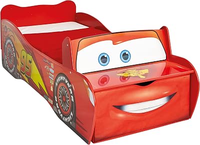 Disney Cars Lightning McQueen Toddler Bed with Storage, 140x70 cm