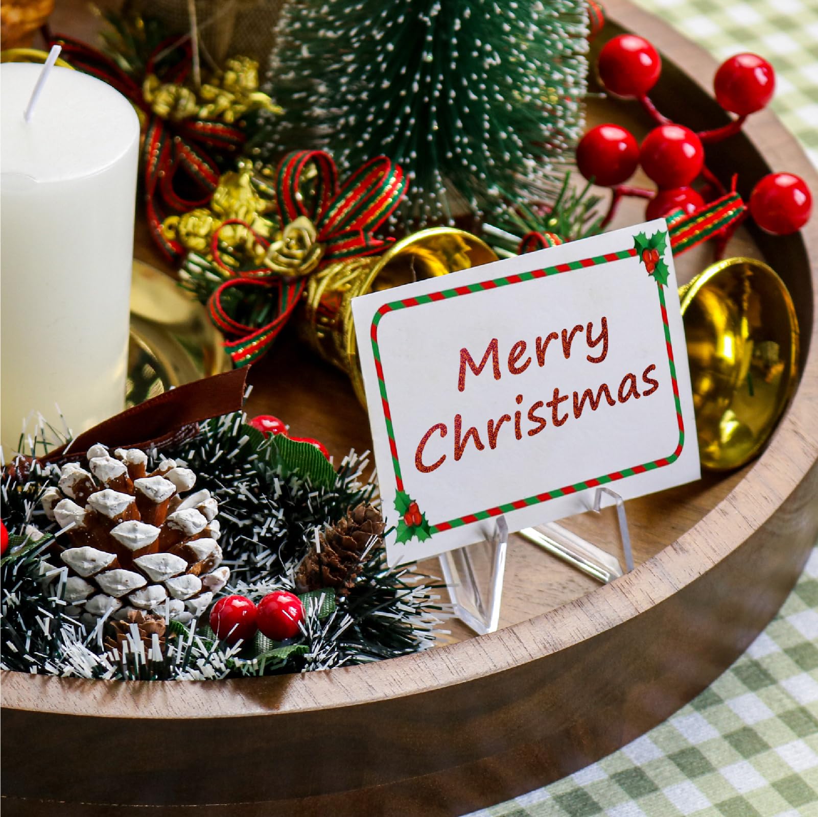 HillSpring 10 Pack 2.2 Inch Clear Small Easel Stand, Acrylic Tabletop Mini Stand, Display Holder for Sports Cards, Challenge Coin, Graded Cards, Name Card, Photo, Sign, Medal, Crystals, Plates