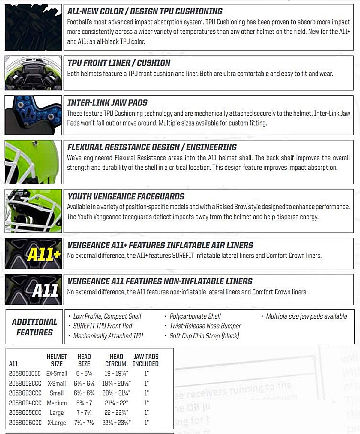 Schutt Sports Vengeance A11 Youth Football Helmet with Facemask : Sports & Outdoors