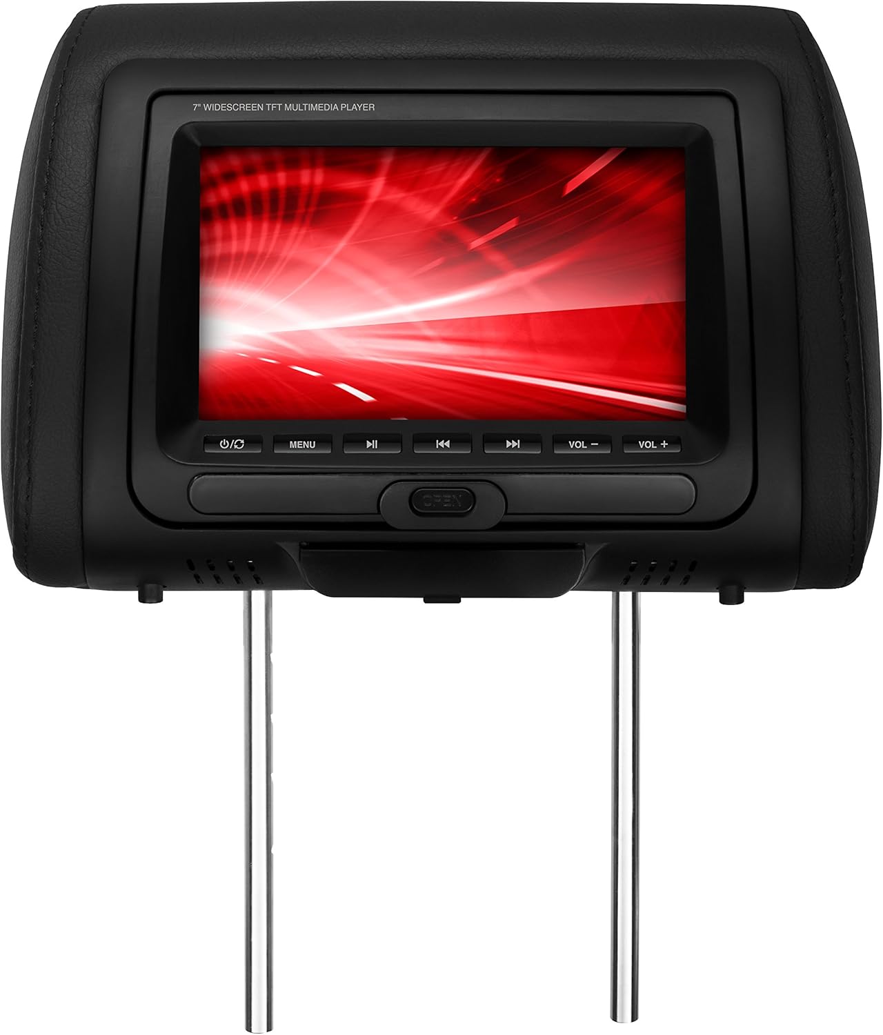 BOSS Audio Systems HIR70BGTA 7 Inch Headrest Car Monitor, DVD CD MP3 WMA USB SD AV, Black Grey Tan Interchangeable Pillow Covers, Wireless Remote Control