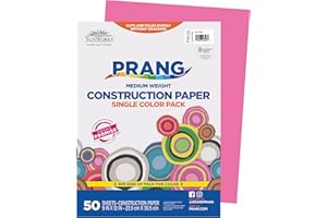 Prang (Formerly SunWorks) Construction Paper, Hot Pink, 9" x 12", 50 Sheets