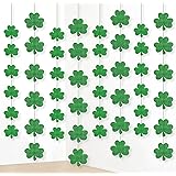 12PCS St. Patrick’s Day Shamrock Decorations - Lucky Irish Party Hanging Ornaments Garland Cutouts