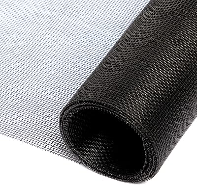 fowong Fly Screen for Windows 120x250 cm Polyester Durable Insect Netting Black