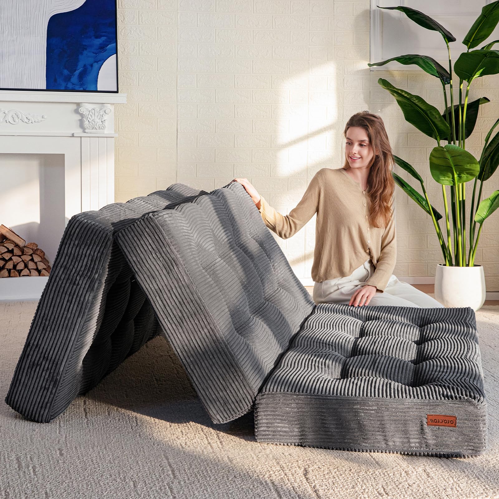 MAXYOYO Tri-Fold Mattress, 6 Inch Tufted Folding