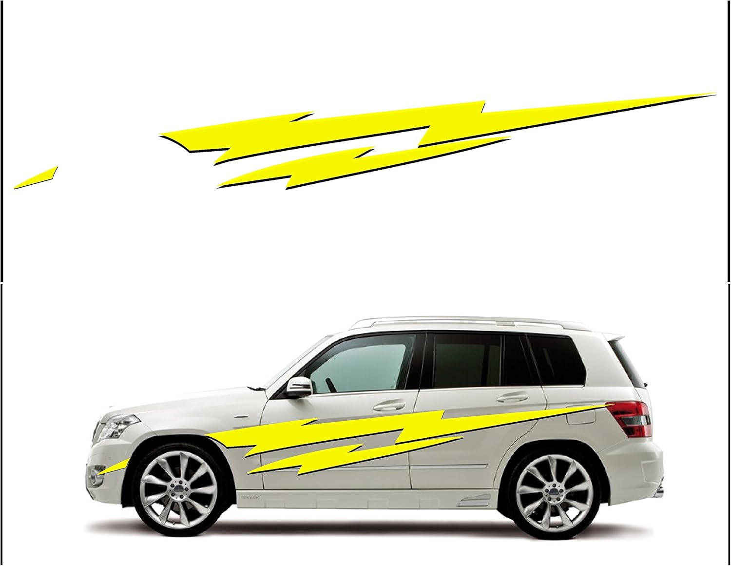 Amazon カッティングステッカー カミナリ 雷 稲妻 イナヅマ サンダー Thunder 電流 スパーク ステッカー 左 車 バイク 車 バイク