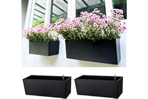 LÁLÁGREEN LaLaGreen Wall Planters for Outdoor (2 Pack, 14 Inch) Black Self Watering System Hanging Plant Box Flower Pot, Rectangular Wall Mount Indoor Vertical Living Garden Decoration Window Sill Herb Trendy