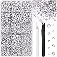16000Pcs Resin Rhinestones with Tweezers for Crafting, Silver Clear 2-6mm Mixed Sizes Flatback Gems, Bedazzling Crystal for DIY Crafts Clothing Tumblers Mugs Shoes Fabric Nail Art