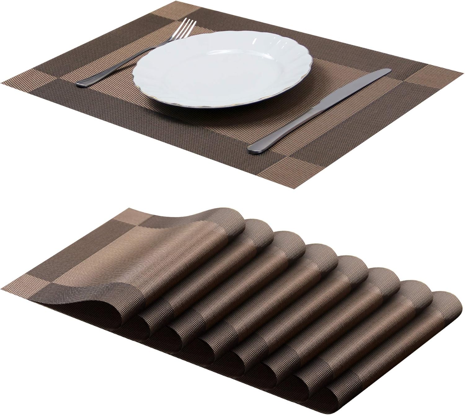Sets de Table Lavable, Lot de 6 Sets de Table Plastique PVC, Résistant à la Chaleur, Antidérapant, pour Cuisine Table à Manger (Beige Sets de Table Lavable, Lot de 6 Sets de Table Plastique PVC, Résistant à la Chaleur, Antidérapant, pour Cuisine Table à Manger (Beige
