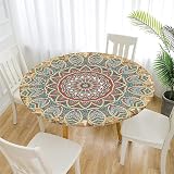 FANSU Round Tablecloth 90cm Mandala Washable Wipe Clean Waterproof Cover view 1