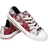 FOCO San Francisco 49ers NFL Womens Low Top Tie Dye Canvas Shoes - 8