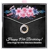 ALoveSoul Birthday Gifts for Women - Sterling Silver Interlocking Knot Circles Necklace Birthday Gifts Ideas