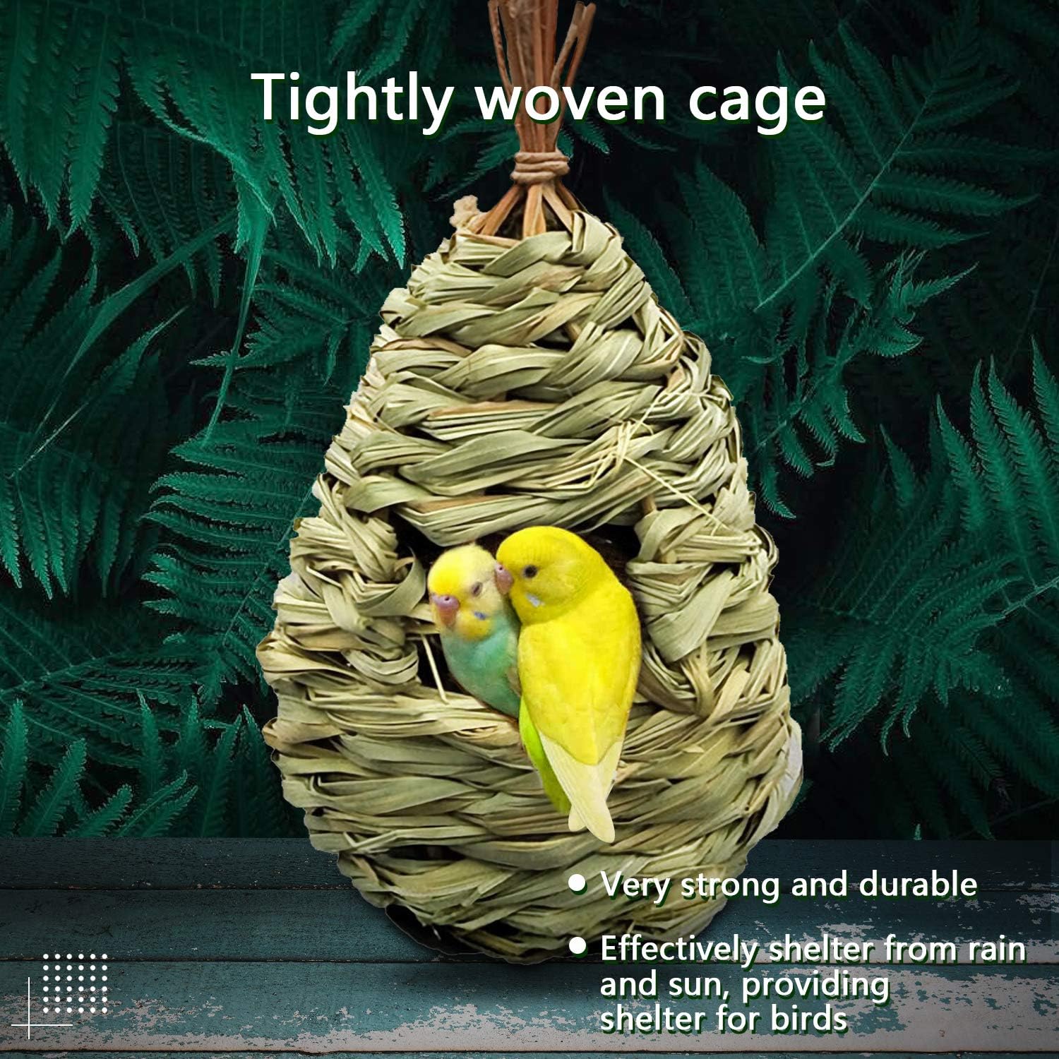 Gute Humming Bird Houses for Outside Hanging, Natural Grass Hanging Bird Hut, Hand Woven Hummingbird Nest, Large Wren Finch Bird House for Garden Window Outdoor Home Decoration, 3 Pack : Garden & Outdoor
